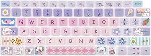 Dell Cute Silicone Keyboard Cover Skin for Latitude 7430 7420 7410 5430 5431 5420 14", 7520 15.6"/9000 9510 9520 9420 9430 Keyboard Protective, Cute Bunny