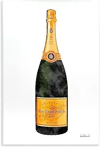 Stupell Industries Watercolor Minimal Champagne Bottle in Orange