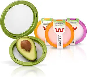 Avocado Saver and Onion Storage - Avocado Keeper Tomato Saver 4-Piece Set Silicone Food Storage Containers & Lemon Garlic Potatoes Saver - Reusable Fruit and Vegetable Storage Containers for Fridge