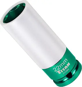 Titan 21094 1/2-Inch Drive x 22mm Non-marring Impact Deep Lug Nut Socket