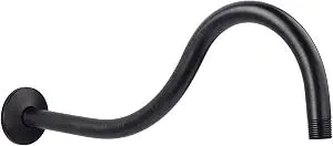 Shower Head Extension Arm by JS Jackson Supplies, 16 inch Assembled Length, High Arc Long Extender Pipe, Great for Rain Fall Showerhead, Oil Rubbed Bronze Finish