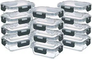 GULFLIN 24-Piece Small Glass Food Storage Containers with Lids Airtight