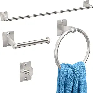 KLJKPA Brushed Nickel Bathroom Accessories Set, 4 PCS Bathroom Hardware Set