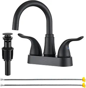 KPW Bathroom Sink Faucet 2 or 3 Hole Matte Black Centerset 4 Inch