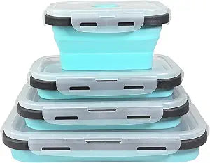 Guyuyii 4 Pack Space-Saving Collapsible Food Storage Containers with Lids