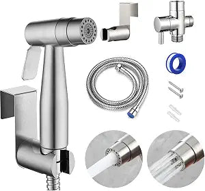 Handheld Toilet Bidet Sprayer for Toilet - 2 Spray Functions for Bathroom Diaper Shower,Premium Stainless Steel Bathroom Bidet Hand-held Toilet Sprinkler (2 Spray Functions)
