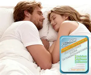 Disposable Sheets for Travel Camping & Hotel Bed Set���1Bed Sheet 1Quilt Cover 2Pillowcover Breathable Bedding Sheets Portable,���Double Bed 4-Piece Set���