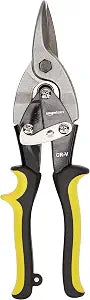 Amazon Basics Straight Cut Aviation Tin Snips, Metal Cutters with Safety Latch