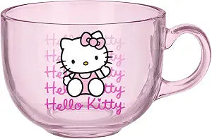Silver Buffalo Sanrio Hello Kitty, Glass Coffee Mug, 16oz