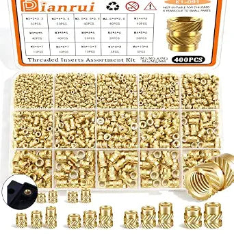 Dianrui Heat Set Inserts, M2-M6 Threaded Inserts Assortment Kit, 400 PCS