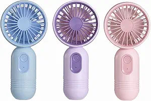 JODNO Mini Portable Fan 3 Pack, Cute Handheld Battery Operated Lightweight Small Personal Fan with 3 Speeds and USB Rechargeable Eyelash Fans for Women Men Office Outdoor Travel Camping