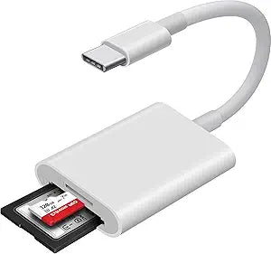 USB C SD Card Reader, WNXSLOAD SD Card Adapter with SD MicroSD Dual Slots for iPhone 15 16 iPad Mac MacBook Laptop, USB-C/TypeC High-Speed Trail Camera Memory Card Reader, Plug & Play - 2 Slots