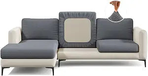 Nolan Interior Magic Sofa Cover - Classic Jacquard Back Couch Cover - Pet Proof, Easy Install, Stretchy Slipcover - Small, Charcoal Grey