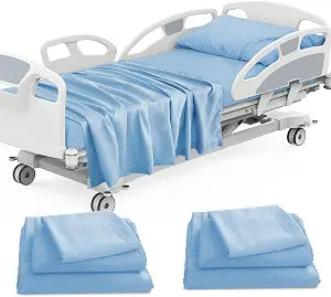 Luv4babe Hospital Bed Sheets Set 6 Piece for Home Use 36"��80"��9", Blue