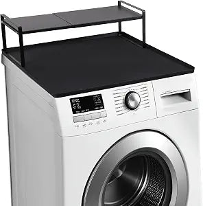 Washer and Dryer Countertop with Retractable Shelf and Silicone Mat, Universal Front Load Washer and Dryer Countertop Set, Washer Dryer Shelf with Mat for Laundry Room (Metal Shelf + Silicone Mat)