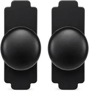 trust4care 2-Pack 1.2" Black Bifold Closet Door Cabinet Knob with Backplate