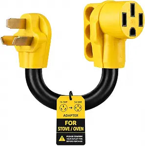 3 Prong to 4 Prong Stove Adapter, NEMA 10-50P to 14-50R, STW 6AWG