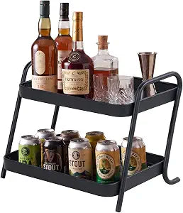 2-Tier Desk Organizer Multifunctional Storage Shelves for Office, Dresser, Kitchen, Stylish Organizer for Cosmetics, Office Supplies, Food, Compact, Durable, Space-Saving Design for Women