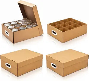 Tebery 4 Pcs Mason Jar Storage Box, 12 Slot Cardboard Canning Jar Organizer