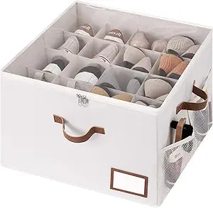 StorageWorks Shoe Storage Organizer for Closet, Up to 16 Pairs, Beige