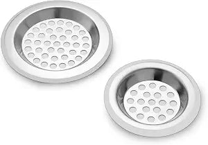 Kitchen Drain Catcher - Bathtub Drain Strainers 2.44 & 2.91 Inches - Tub Drain Hair Catcher - Stainless Steel Sink Strainer from Food Scraps, Hair, 2 Pcs