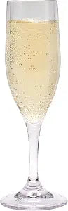 G.E.T. SW-1401-1-SAN-CL BPA-Free Shatterproof Plastic Champagne Glasses, 6 Ounce, Clear (Set of 12)