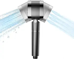 Dual-Sided Handheld filtered hard water Shower Head high flow, 4 Spray Modes 2-in-1 Showerhead high pressure,universal, 59 Inch Flexible Hose & Adjustable Bracket detachable, Chrome Finish