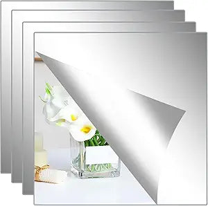 Mirror Stickers for Walls 4 Packs Self Adhesive Stick on Mirrors Tiles