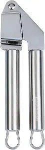 Restaurantware Stainless Steel Garlic Press - German Standard Garlic Mincer Tool Easy to Squeeze and Clean, Dishwasher Safe - Heavy Duty Garlic Chopper Tool for Ginger, Seeds
