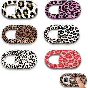 6Pcs Webcam Covers Slide Leopard Print for MacBook iPad Tablet