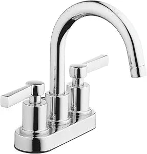 Aqua Vista 23-B42CD-CH-AV Two Handle Bathroom Sink Faucet, High Arc Polished Chrome