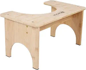 Bamboo Toilet Stool Ergonomic, Eco-Friendly, Non-Slip Bathroom Stool for Healthy Digestion, Improved Posture & Comfortable Squatting Position, Compact & Space-Saving Design