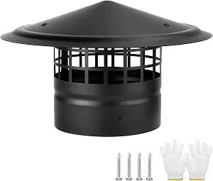 6 Inch Chimney Cap,Cone Top Chimney Cap with Screen,6 Inch Stove Pipe Cap