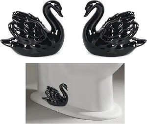 2Pcs Ceramic Swan Toilet Bolt Covers, Decorative Toilet Bolt Cover Caps