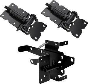 Heavy Duty Self Closing Gate Hinge & Self Locking Latch Hardware Kit, 1Pack