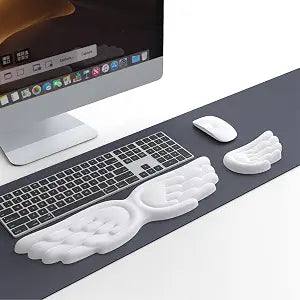 Angel Wing Wrist Rest Ergonomic Memory Foam Wrist Rest Keyboard Mouse Set