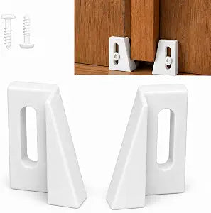 3 Pairs - Pocket Door Bottom Guide - Jamb Mounted Univeral Fit (White) | Grovers Home Solutions