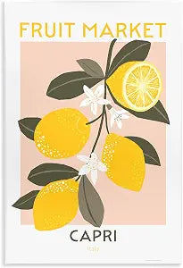 Fruit Market Lemon Branch, 13 x 19 Inch Mounted Print on Wall Plaque