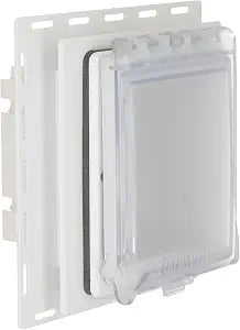 TayMac MR420CW 1-Gang Recessed Enclosure Extra Duty, 6-in-1 Nonmetallic Weatherproof in-Use Cover, Horizontal/Vertical, White