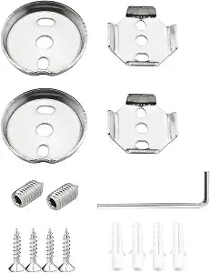 1 Set Towel Bar Replacement Parts for Replacing Wall Mounted Towel Bars Stainless Steel Screw Set Silver Hanging Tightening Screws (1.65in Round + 1.35in Hexagonal Fixing Piece)
