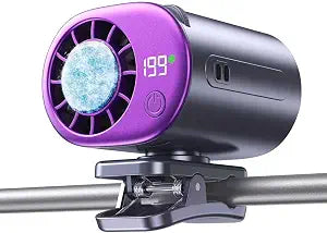 Clip-On Portable Fan with Ice Cooling, 20000 RPM Rechargeable Handheld Turbo Fan, 360 Rotating Detachable Clip, Mini Stroller Fan for Baby, Compact Travel Essentials, Summer Gifts for Women,Grey