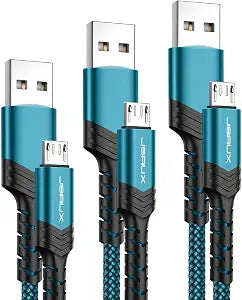 JSAUX Micro USB Charger Cable 3-Pack, USB A Cord, 3.3/6.6/10FT-Green