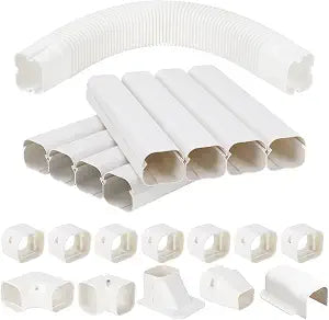Mini Split Line Set Covers, 3" 13.5 ft AC Line Hide Kits for Outside Unit