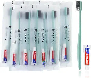 Disposable Toothbrushes with Toothpaste,30 Pack Green