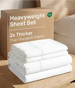 Extra Thick Heavyweight Full Size, Embroidery Sheet Set - Butter Yellow
