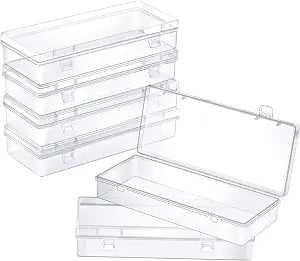 ZORRITA Small Plastic Storage Containers, 6 Pack, 6.1 x 2.36 x 1.1 Inch