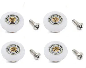 Shower Door Rollers Metal Alloy Wheels for The Bathroom Pan Glass Sliding Door Pulleys Replacement Parts Strong Load-Bearing Capacity Ultra-Quiet (Option A, Dia 19MM)