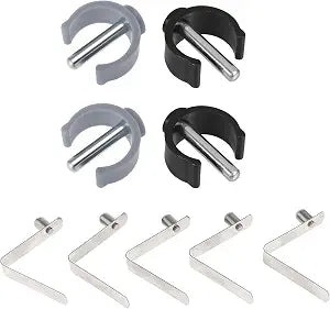 5 Pack V-Shape Snap Clips + 4 Pack C-Shape Clips for Walker & Cane, Height Adjustable Spring Clips for Mobility Aids, Replacement Clips for Toilet Safety Rails, Canes, Walkers, and Crutches