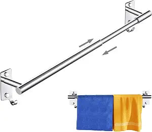 Adjustable Towel Rack for Bathroom Kitchen, Polished Chrome