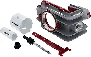 Milescraft 1338 Lock Mate PLUS Self Clamping, Professional Door Lock Installation Kit, Door Lock Jig for Wood/Metal Doors with 1-3/8 and 1-3/4 Thickness. Bi-Metal Cobalt Hole Saws Included